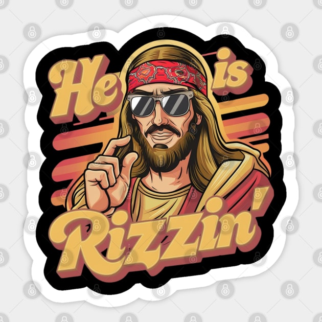 He is Rizzin funny Jesus Sticker by Dylante